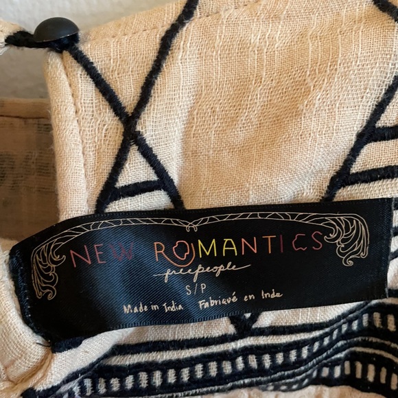 Free People New Romantics Pink Black Embroidered Tunic Dress S - Picture 10 of 16